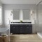 James Martin Vanities Brittany 72in Double Vanity, Black Onyx w/ 3 CM White Zeus Quartz Top 650-V72-BKO-3WZ - alternate 1